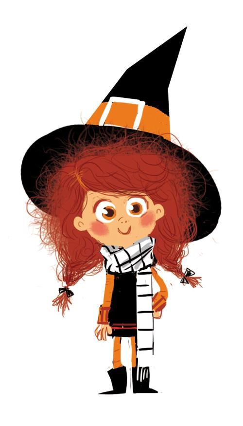 Baby Witch Piccola Strega Halloween Illust by Coralie Vallageas