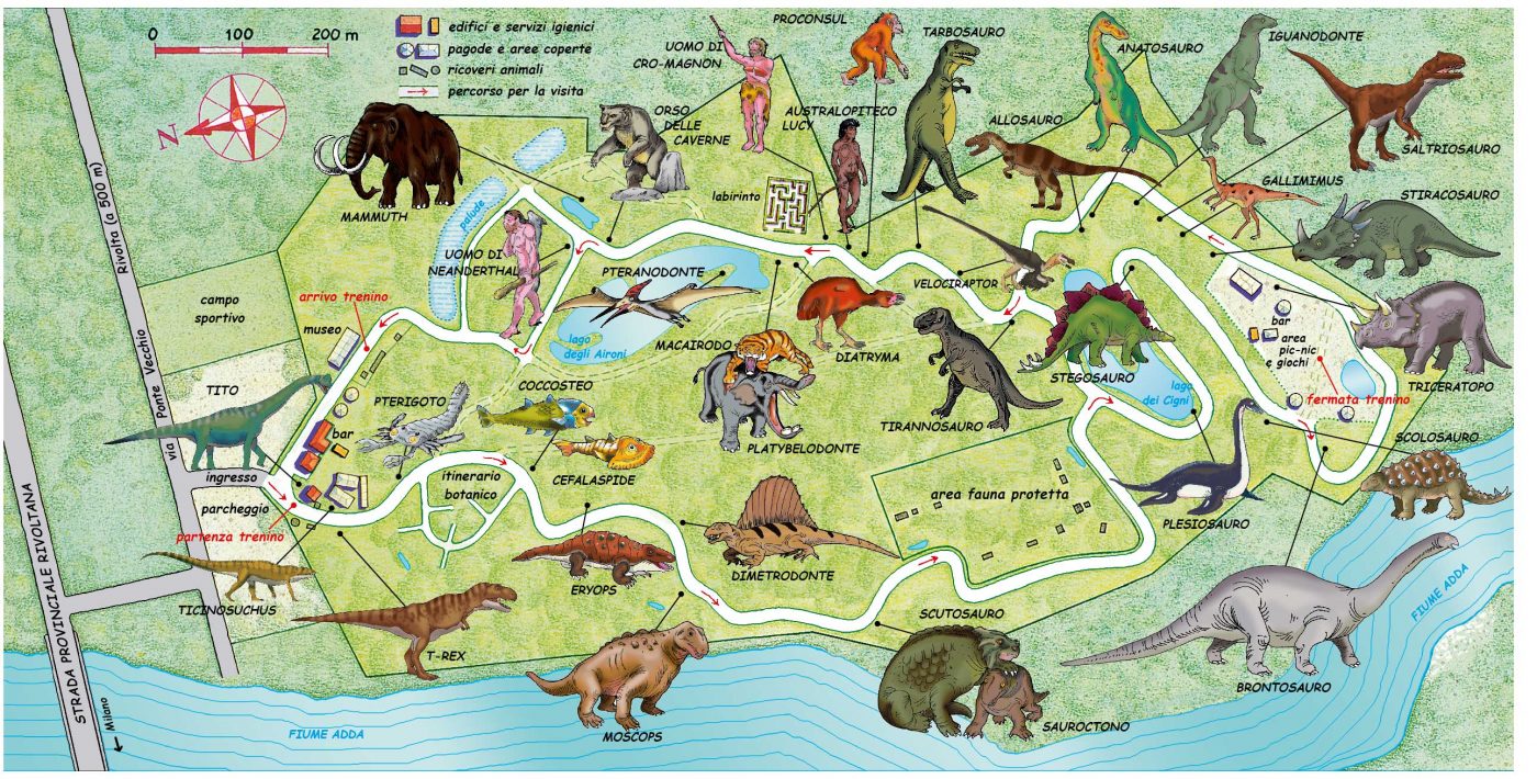 mappa completa parco della preistoria